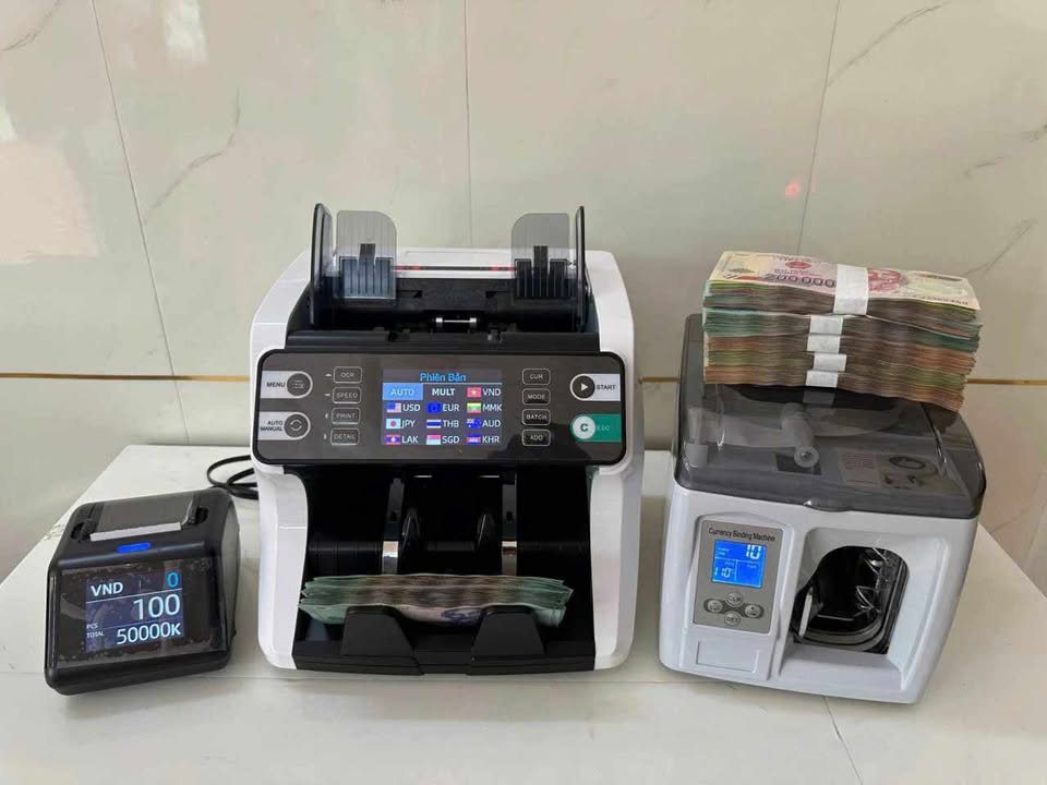 Máy đếm tiền phát hiện tiền giả được ưa chuộng mới nhất Combo máy đếm tiền