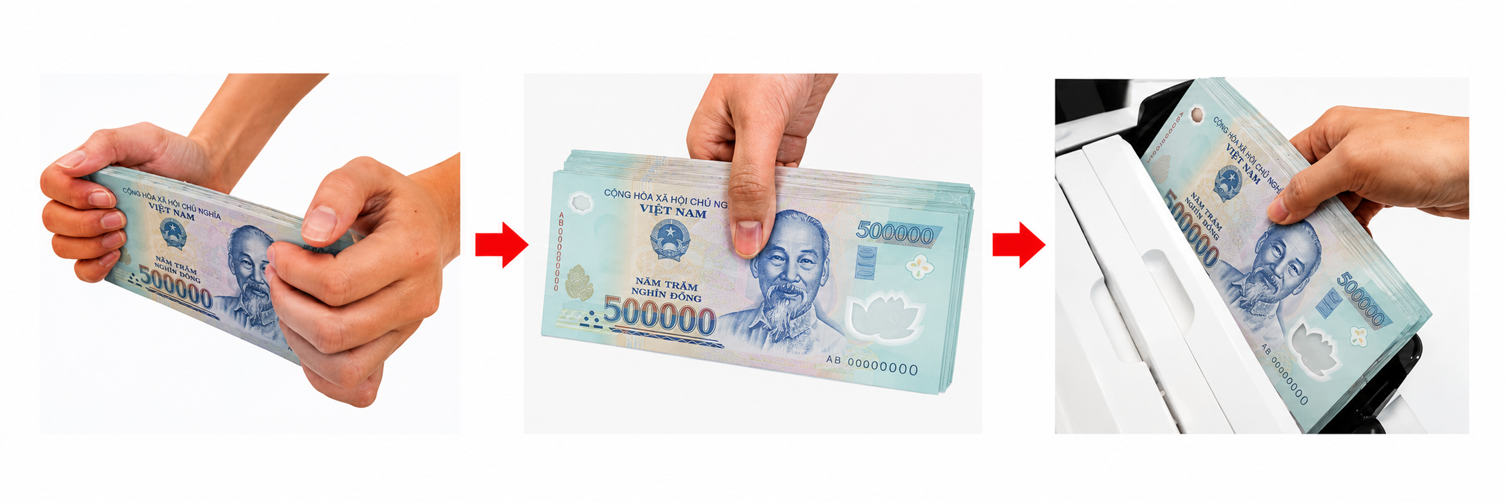 Hướng dẫn sử dụng máy đếm tiền Hoshico tại nhà Hướng dẫn đặt tiền đúng cách