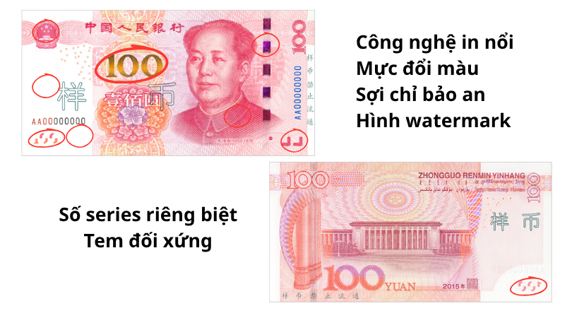 Cách phân biệt tiền giả NTD - Trung Quốc 100 RMB