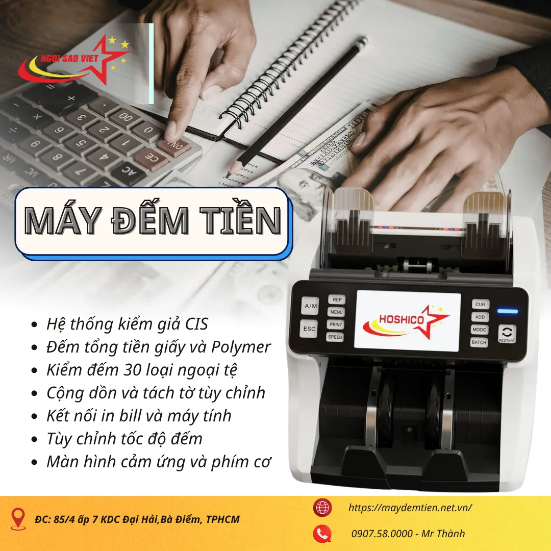 Hai loại máy đếm tiền cao cấp hứa hẹn chất lượng cao MÁY ĐẾM TIỀN HOSHICO 7979 Pro