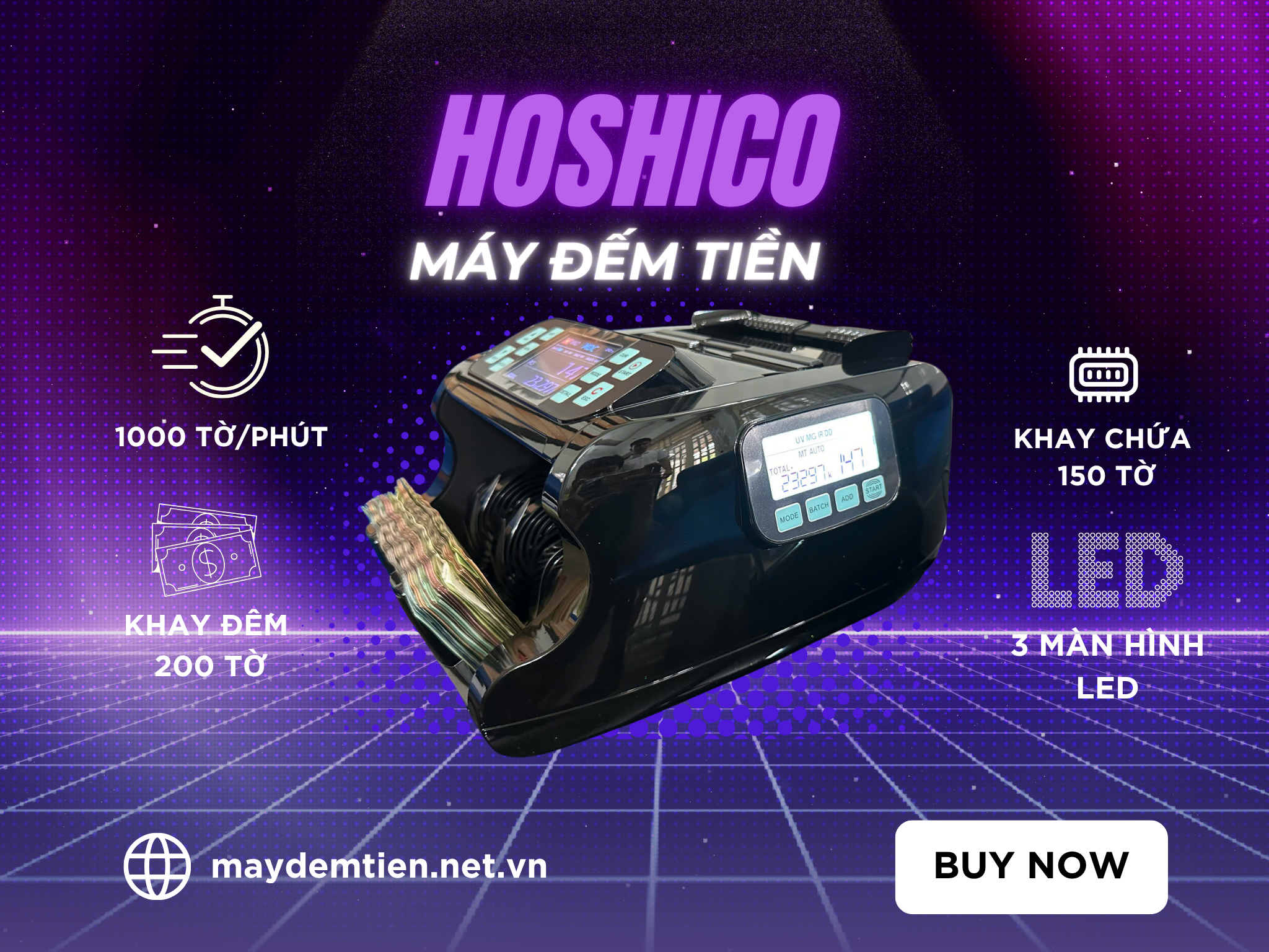 Máy Đếm Tiền Phát Hiện Tiền Giả: Lựa Chọn Hiệu Quả Cho Doanh Nghiệp Máy đếm tiền Hoshico 888