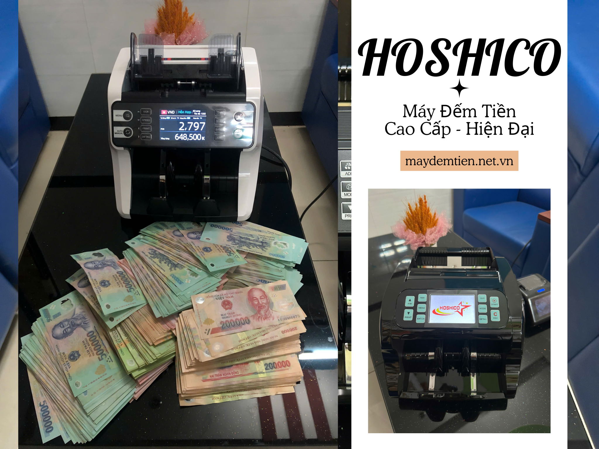 Top 4 máy đếm tiền Hoshico phát hiện tiền giả tốt nhất hiện nay Máy đếm tiền thông minh