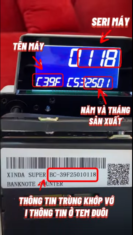 Bảng giá máy đếm tiền Xinda mới nhất - 2026 Máy đếm tiền chính hãng