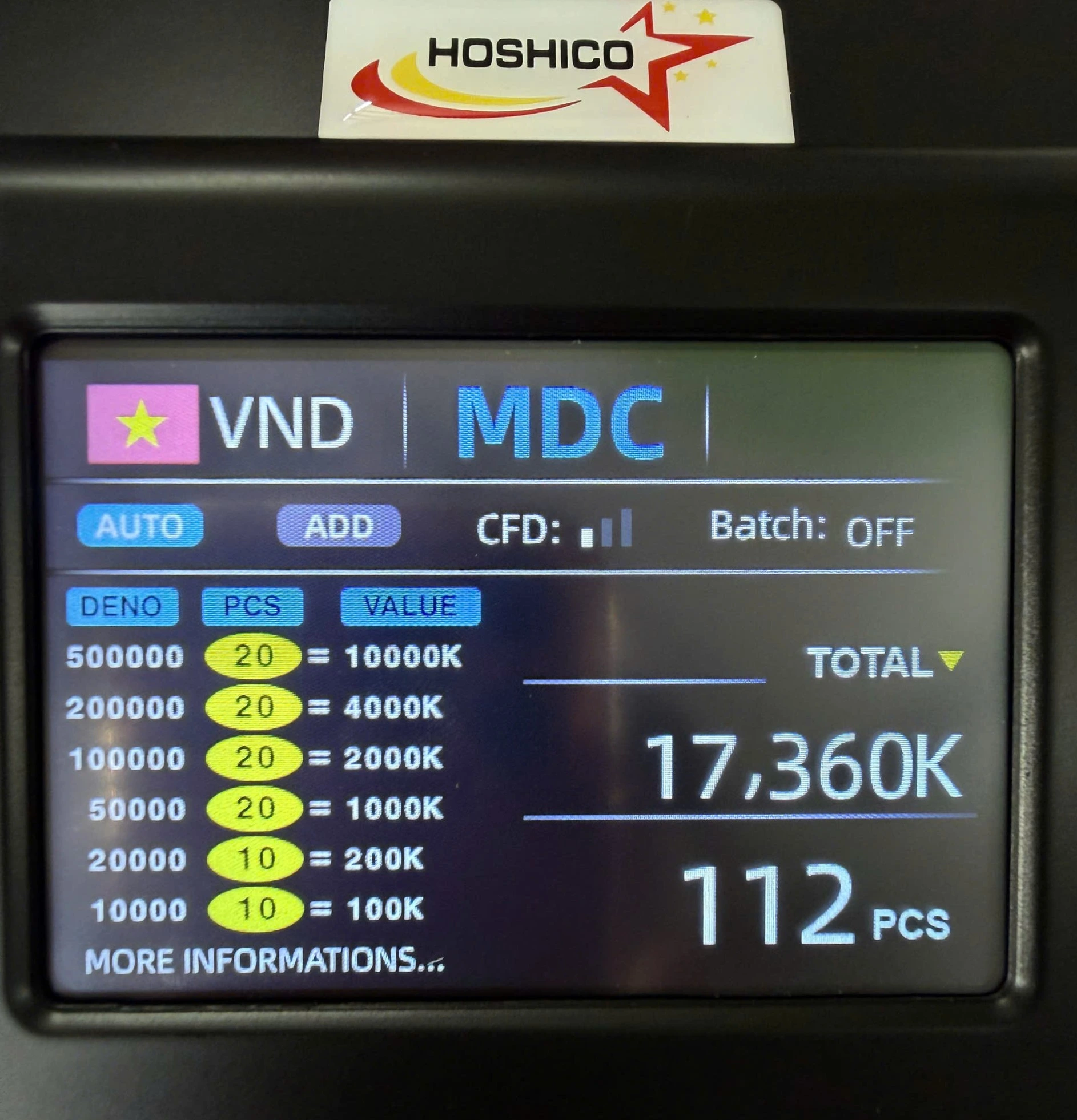 Máy đếm tiền Hoshico 8686 Pro màn hình 8686 pro