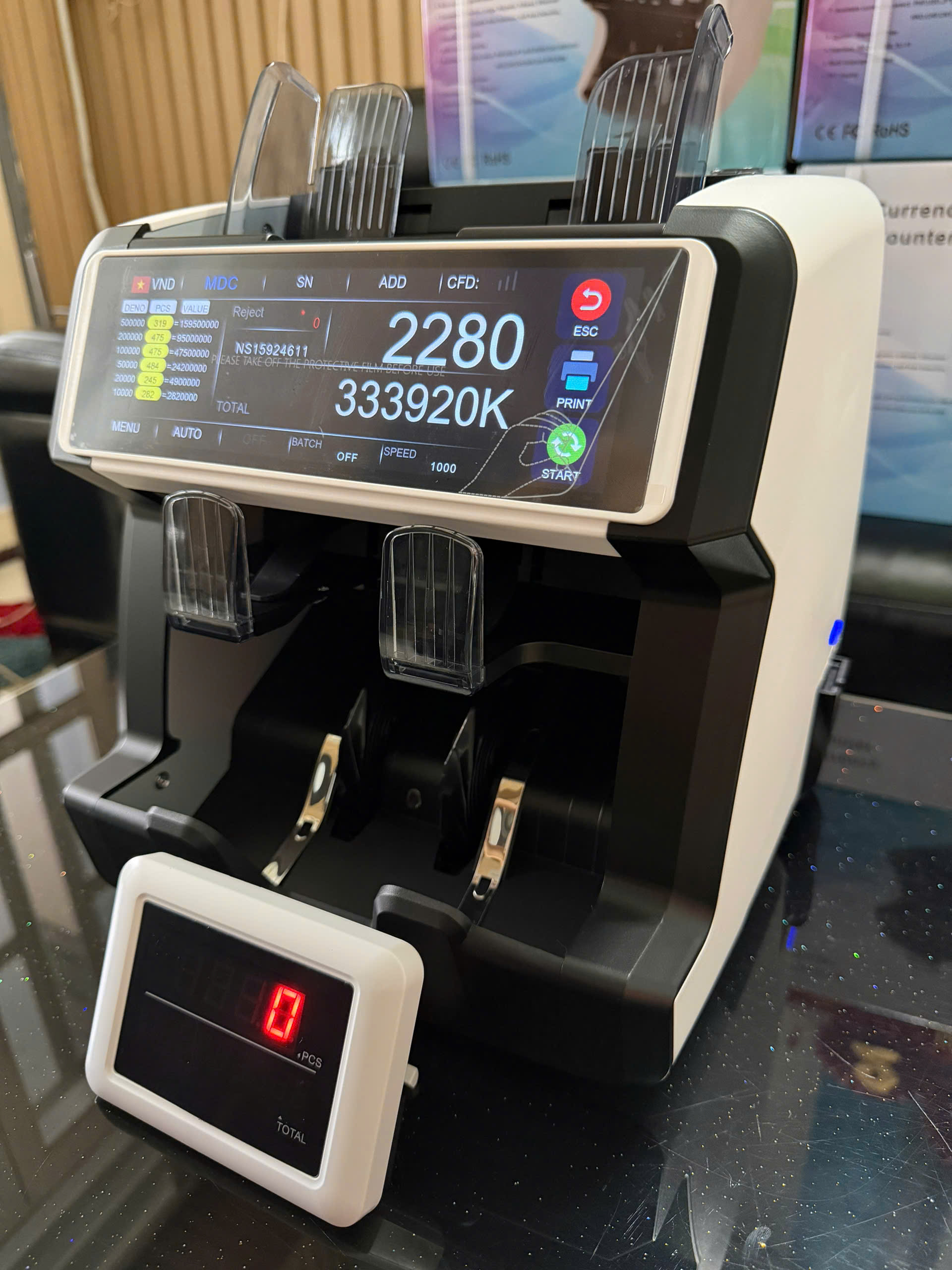 Máy đếm tiền Hoshico T100 Pro Hoshico T100 chính hãng nsv